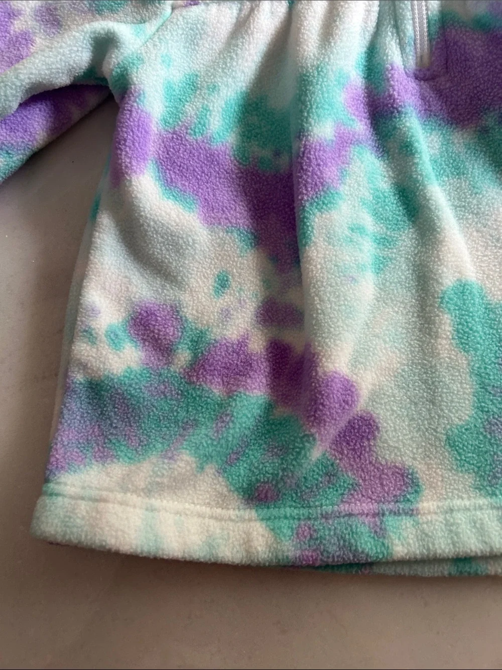 The Children's Place Purple, Teal & White Tie-Dye Fleece Pullover